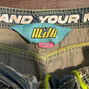 Alab (zumiez)  Denim Jean Shorts with a Neon Accent
